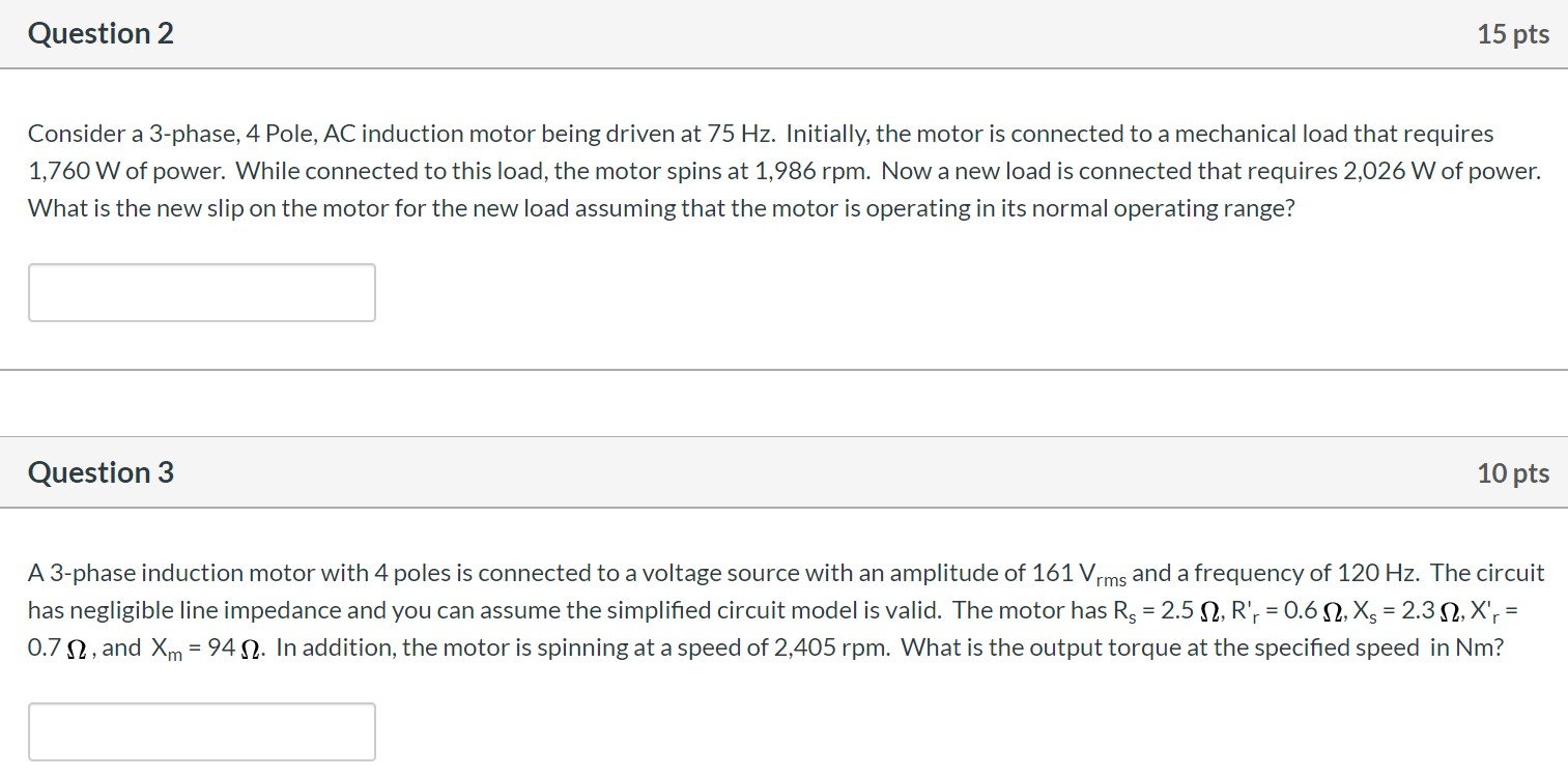 Solved Question 2 15 pts Consider a 3-phase, 4 Pole, AC | Chegg.com