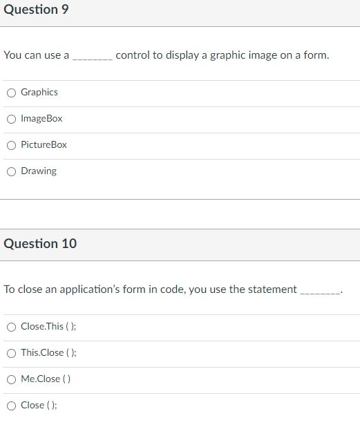 Solved The statement MessageBox.Show is an example of a (an) | Chegg.com