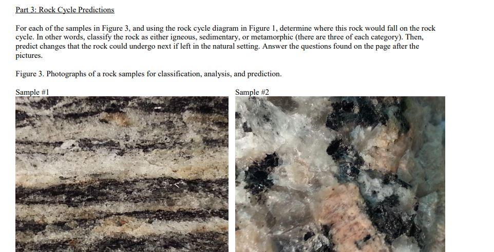 Solved Part 3: Rock Cycle Predictions For each of the | Chegg.com