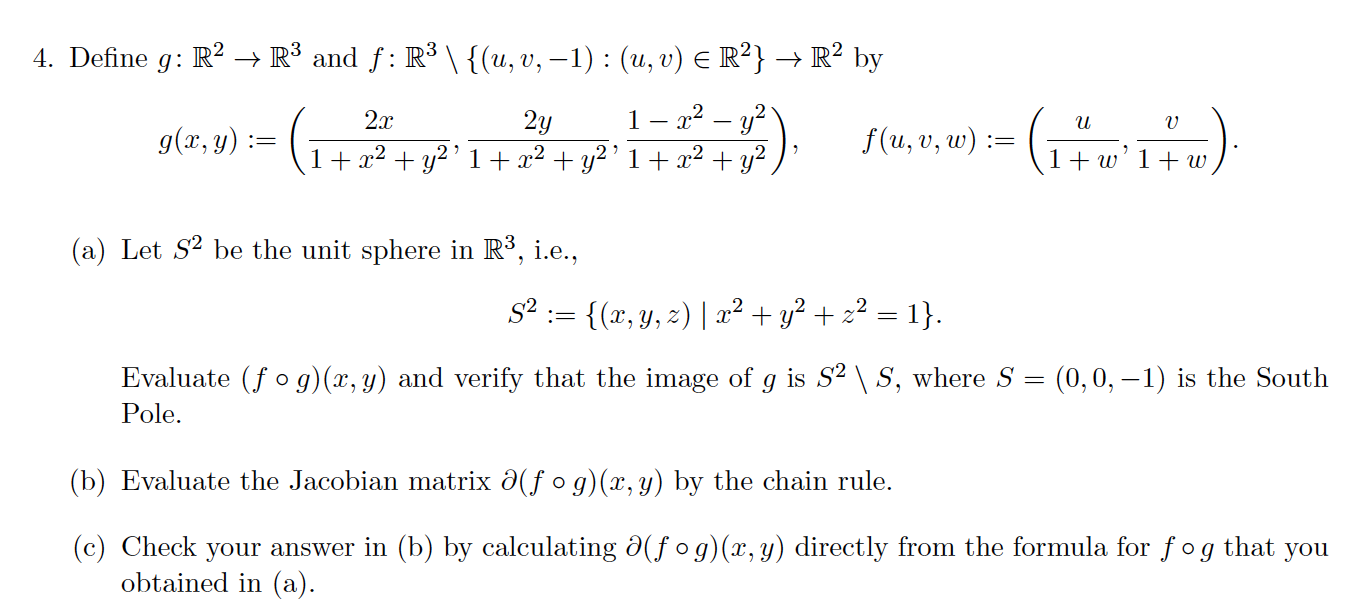 Solved 4 Define G R2 R3 And F R3 U V 1 U Chegg Com