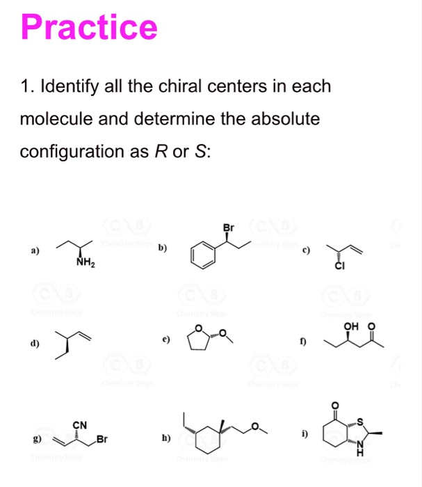 Solved Practice 1. Identify All The Chiral Centers In Each | Chegg.com