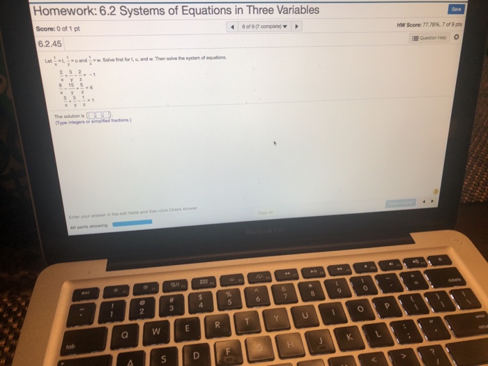 homework 6 systems with three variables answers