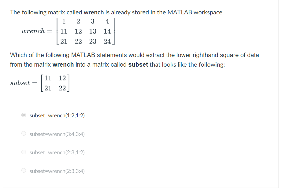Solved The matrix square looks like the following and is | Chegg.com