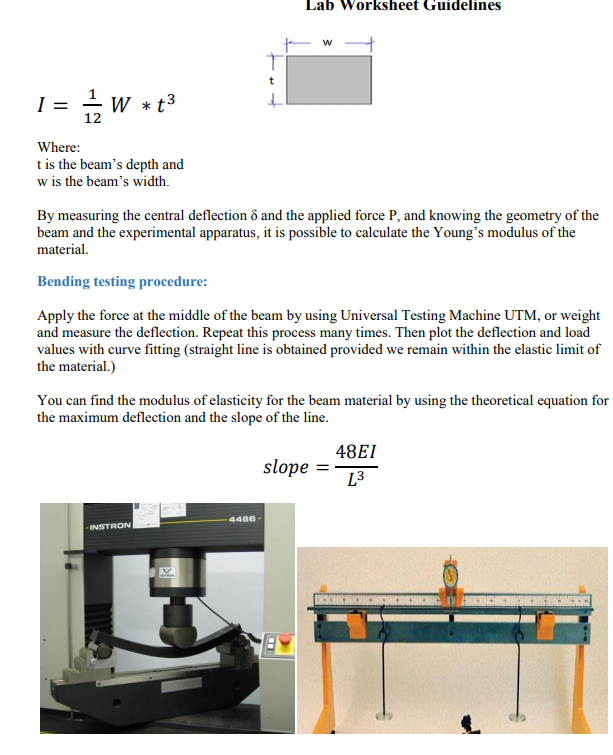 bending test on cantilever beam experiment