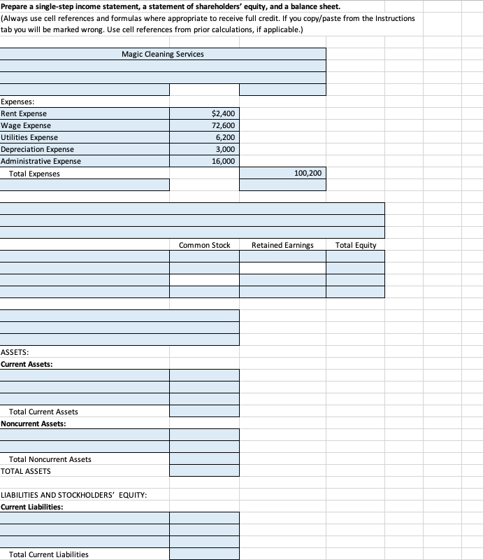 Prepare a single-step income statement, a statement | Chegg.com