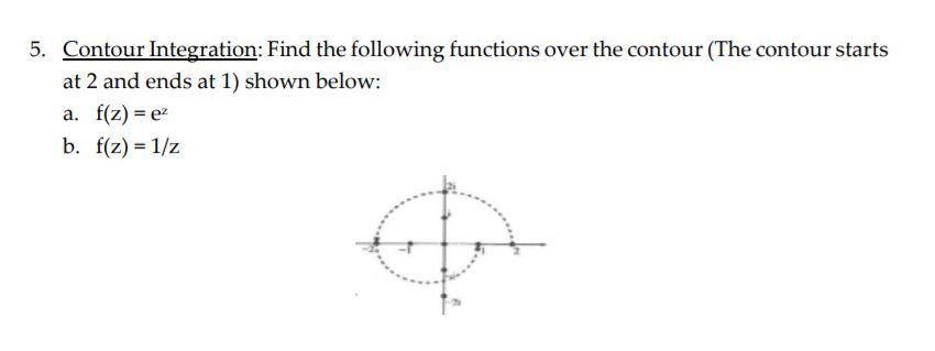 Solved 5. Contour Integration: Find The Following Functions | Chegg.com