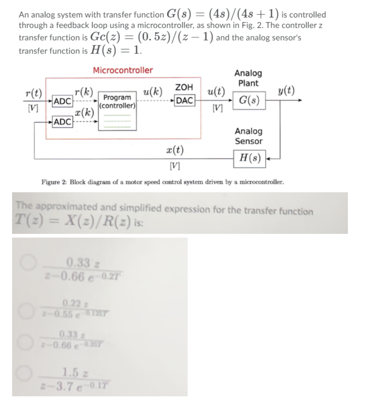 Solved An analog system with transfer function | Chegg.com