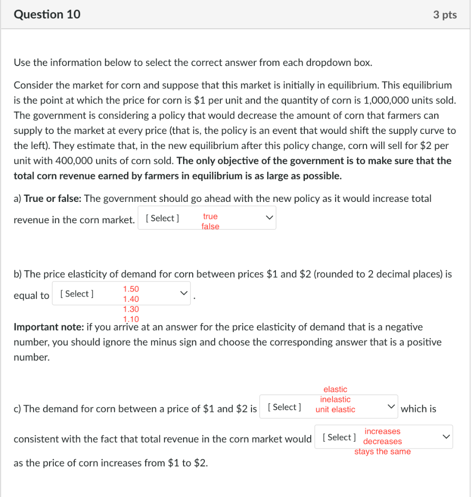 Solved Use the information below to select the correct | Chegg.com