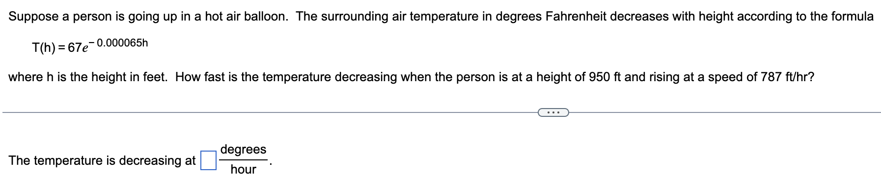 Solved Suppose A Person Is Going Up In A Hot Air Balloon. | Chegg.com