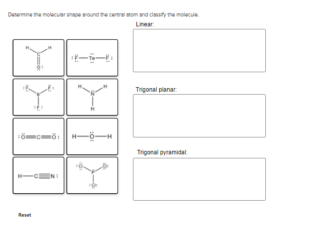 Solved Determine The Molecular Shape Around The Central A Chegg Com