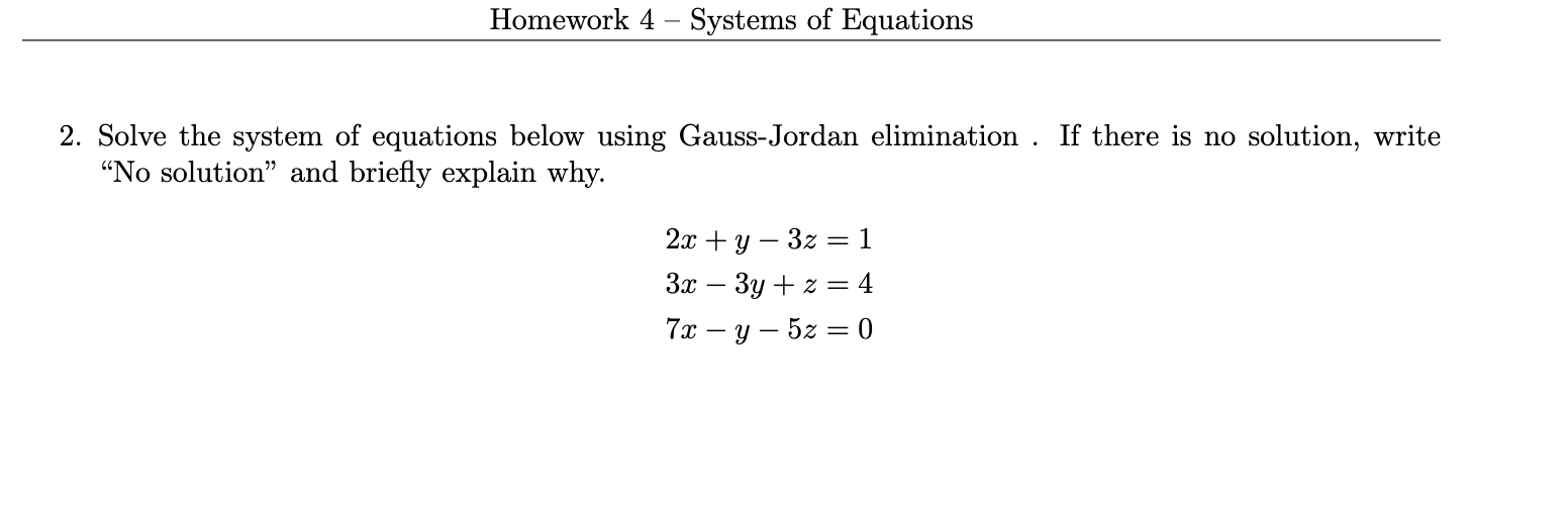 Solved Solve the system of ﻿equations below using | Chegg.com