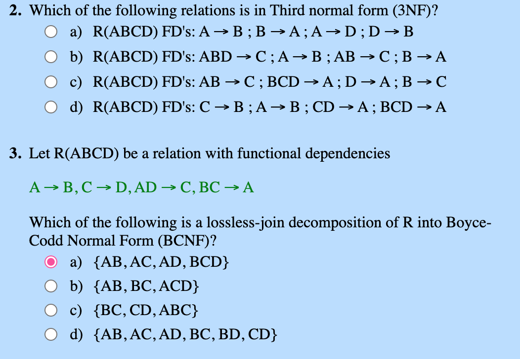 Solved 2. Which of the following relations is in Third | Chegg.com