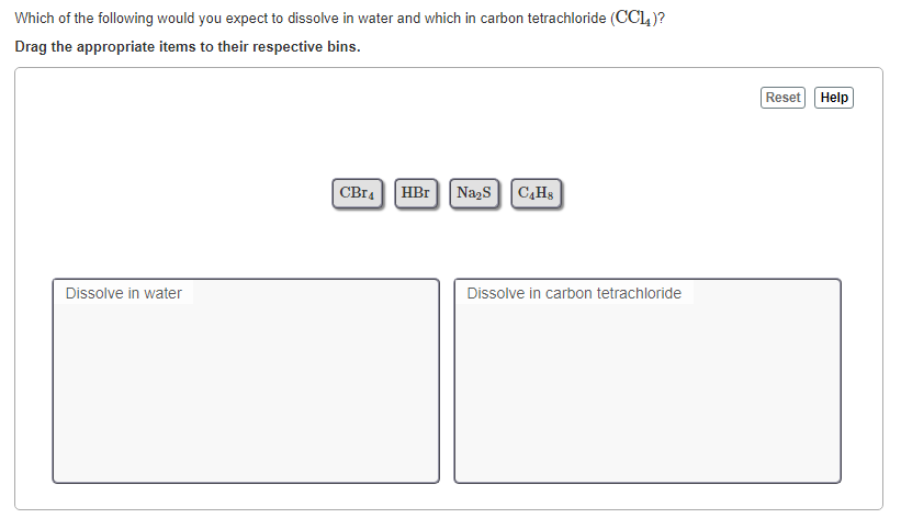 Solved Which Of The Following Would You Expect To Dissolve Chegg Com   Php1jM8a8