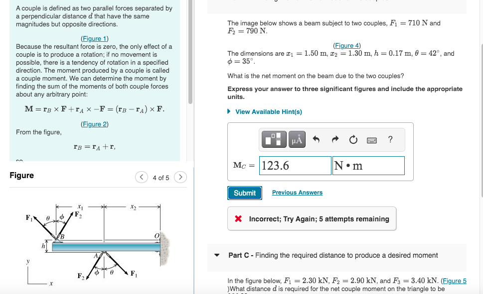 Solved A couple is defined as two parallel forces separated | Chegg.com