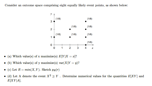 Solved Consider an outcome space comprising eight equally | Chegg.com