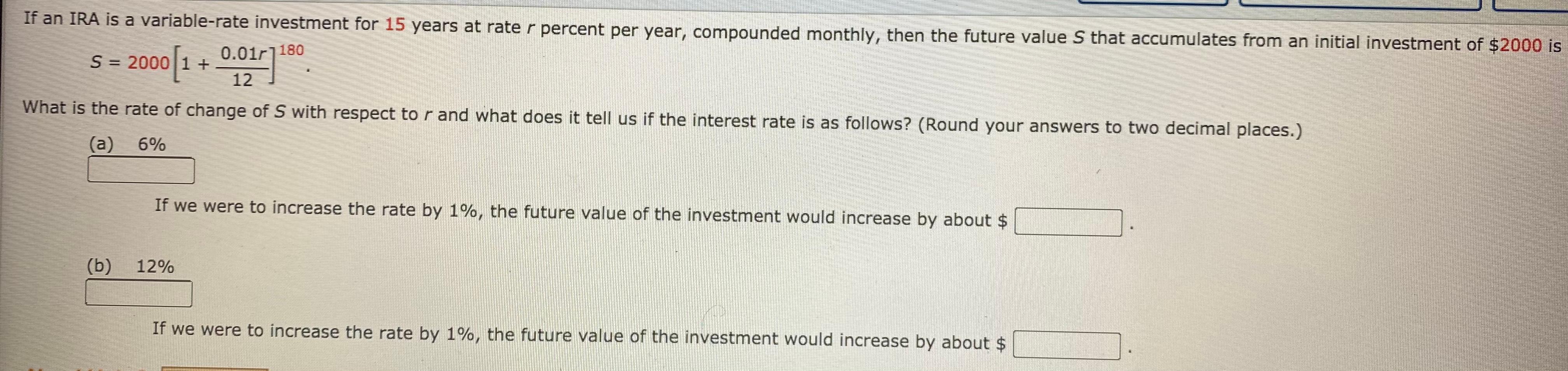 Solved If An IRA Is A Variable-rate Investment For 15 Years | Chegg.com