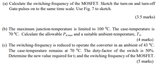 The Turn-on And Turn-off Switching Power Loss, Of A | Chegg.com