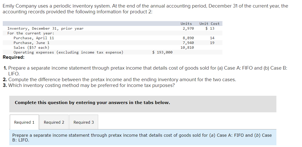 Solved Prepare a separate income statement through pretax | Chegg.com