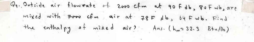 Solved Qq. Outside air flowrate of 2000 cfm at ao fab, 8 of | Chegg.com