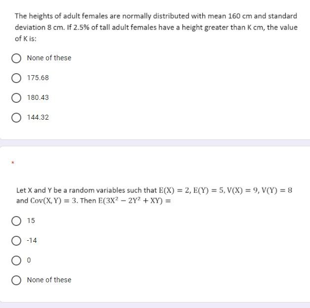 Solved The heights of adult females are normally distributed | Chegg.com