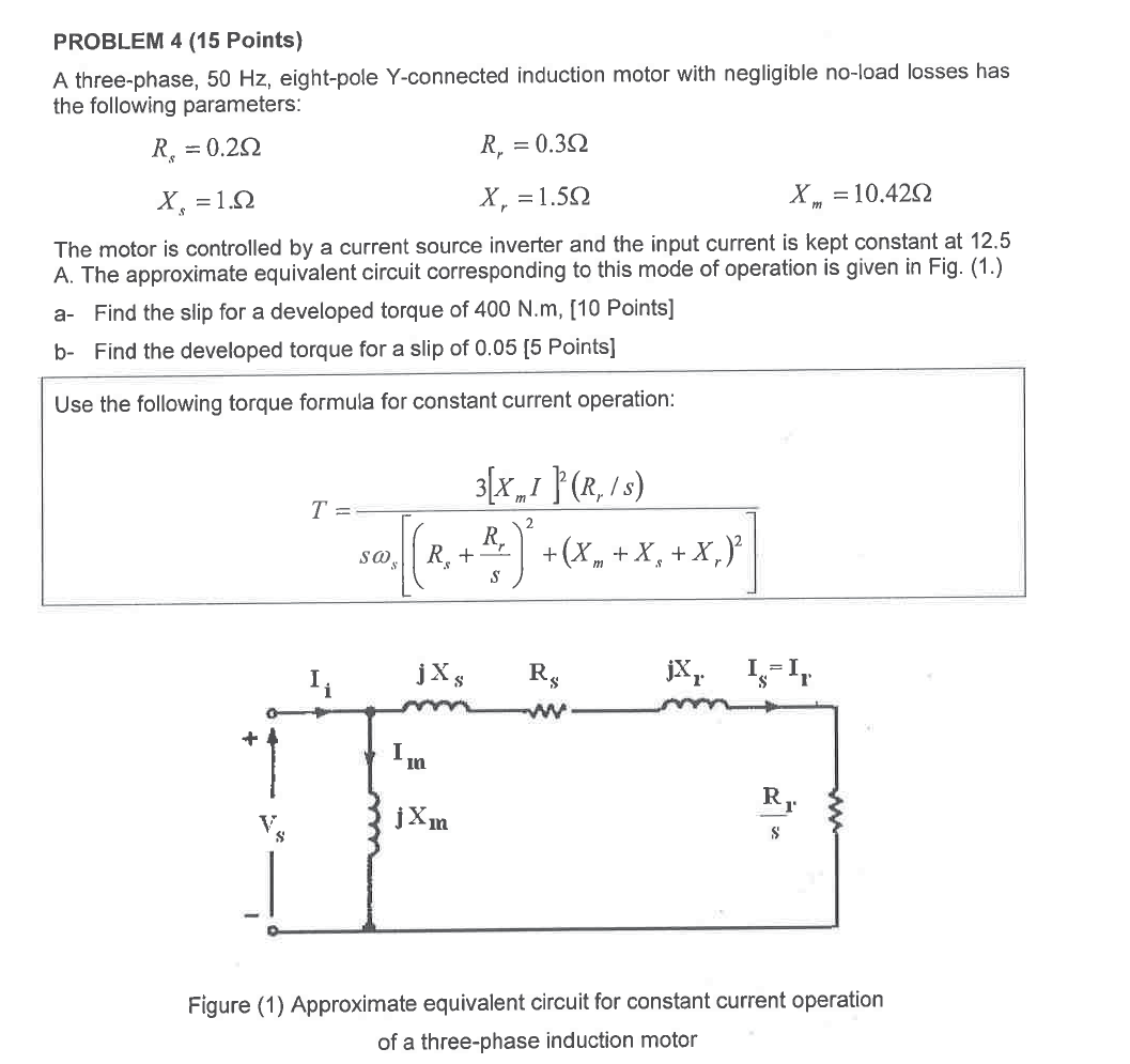 Solved PROBLEM 4 (15 Points) A three-phase, 50 Hz, | Chegg.com