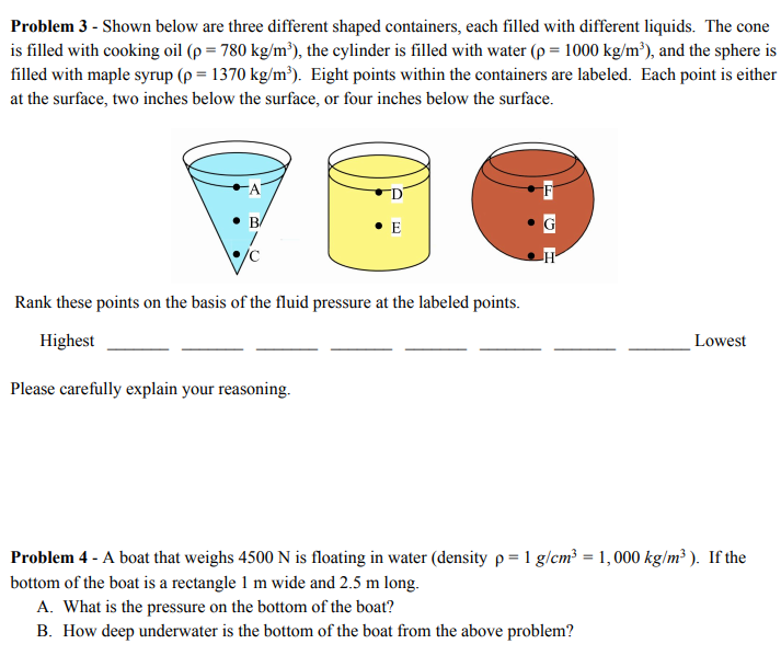 Solved Problem 3 - Shown below are three different shaped | Chegg.com