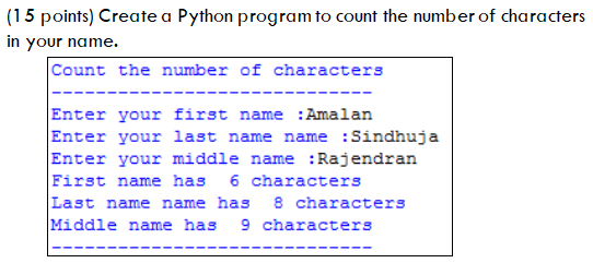 Solved (15 points) Create a Python program to count the | Chegg.com