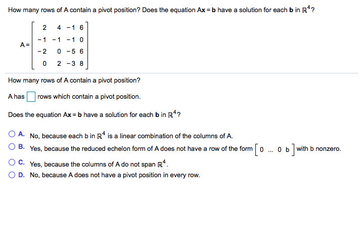 Solved Determine If The Equation Ax B Is Consistent For A Chegg Com