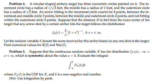 Solved Problem 4. A circular-shaped archery target has three | Chegg.com