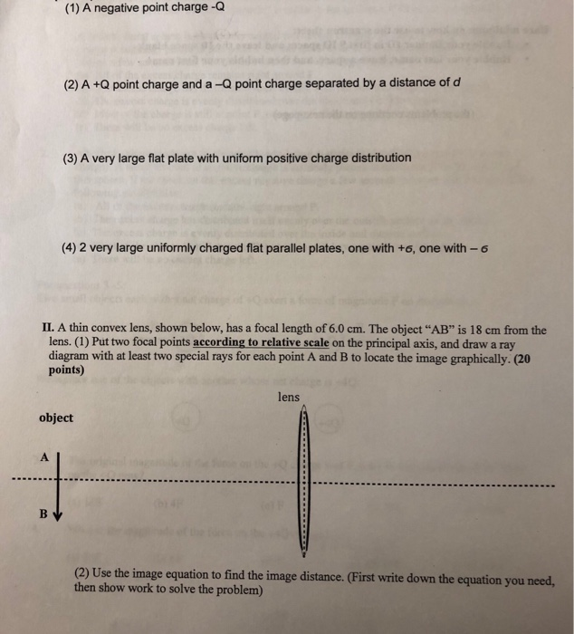 Solved (1) A negative point charge -Q (2) A+Q point charge | Chegg.com