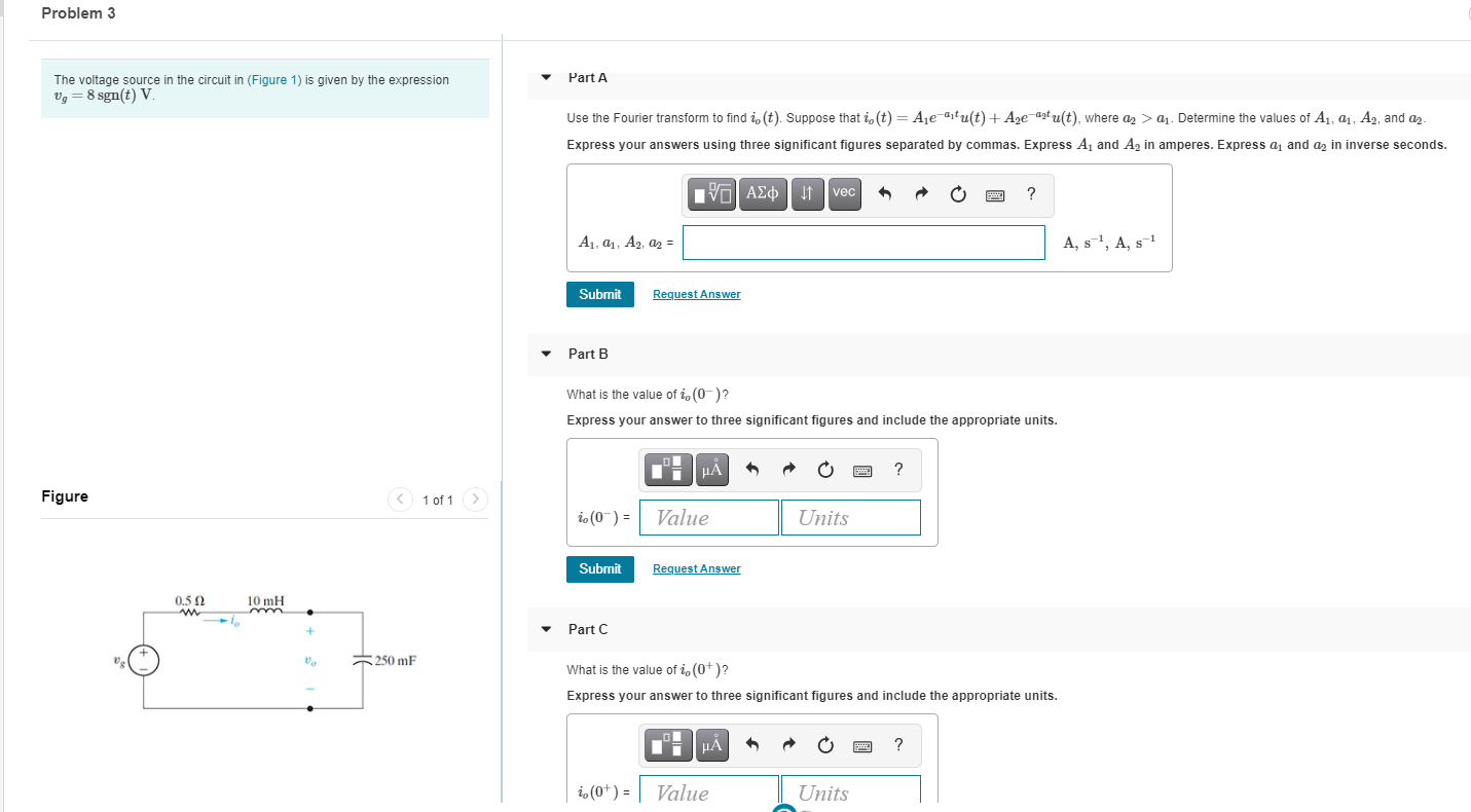 Solved Problem 3 Part A The voltage source in the circuit in | Chegg.com