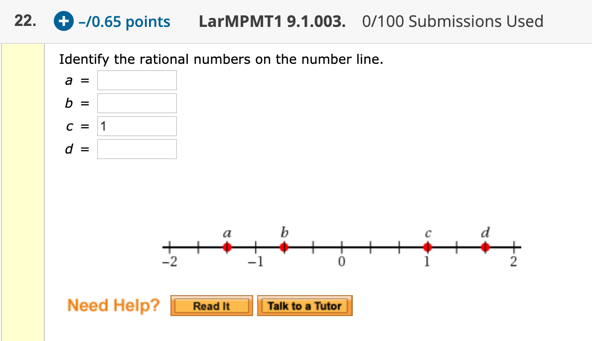 rational numbers on a number line