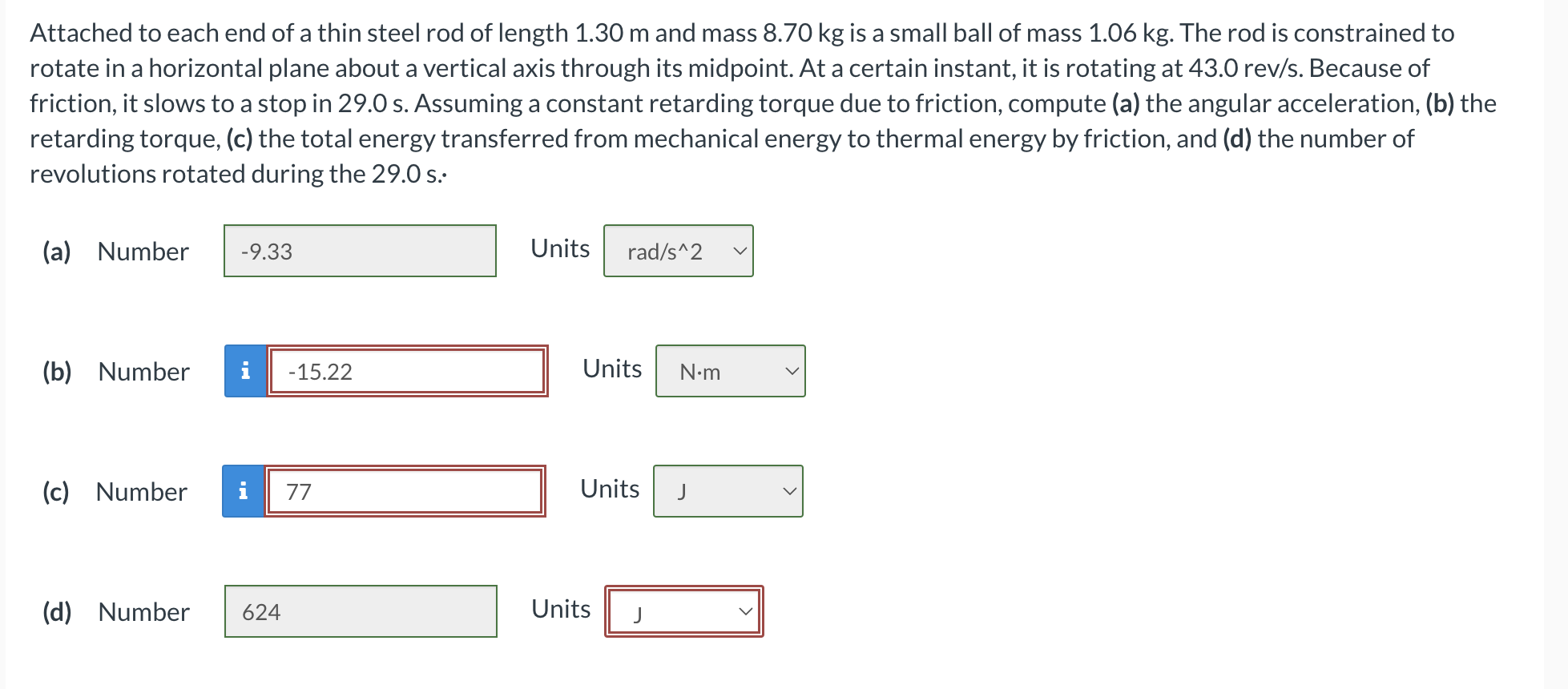 Solved Attached to each end of a thin steel rod of length | Chegg.com