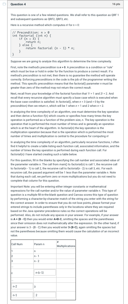 Solved Question 6 10 pts This is QRF 3, a continuation of | Chegg.com