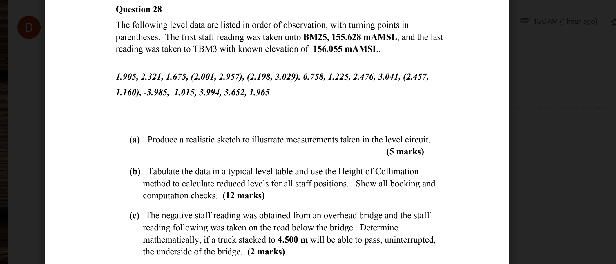 Solved Question To Answer: 28 B). And C). Course: | Chegg.com