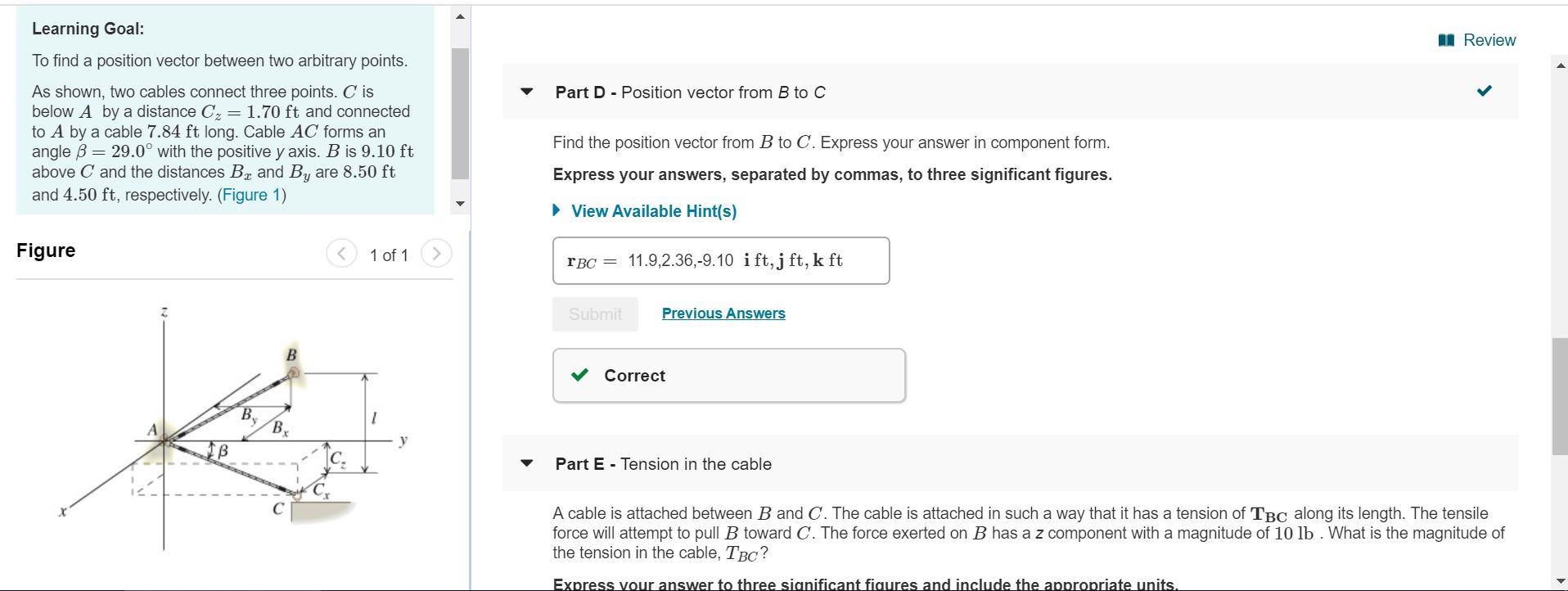 M Review Learning Goal To Find A Position Vector Chegg Com