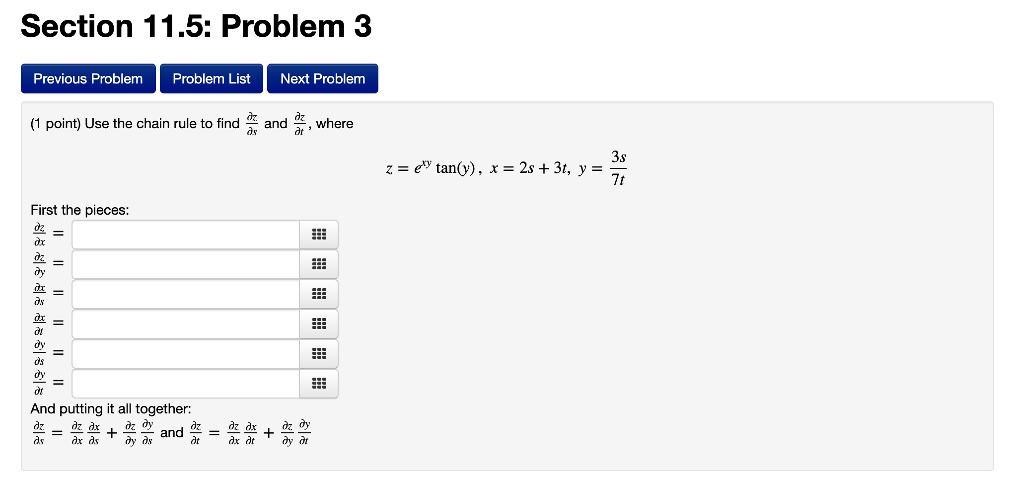 Solved Section 11.5: Problem 3 Previous Problem Problem List | Chegg.com