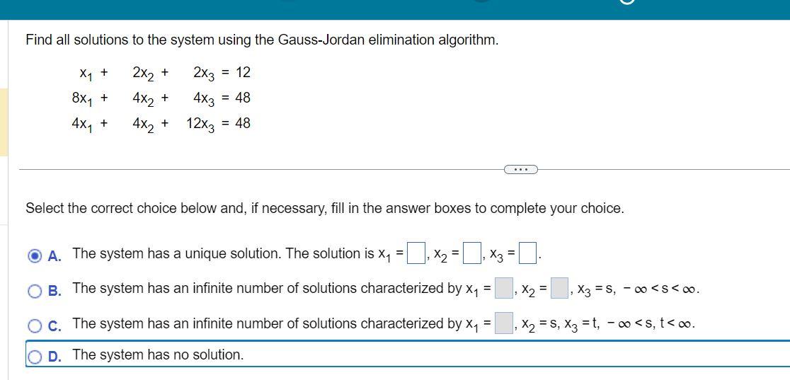 Solved find all solutions to the system using the chegg