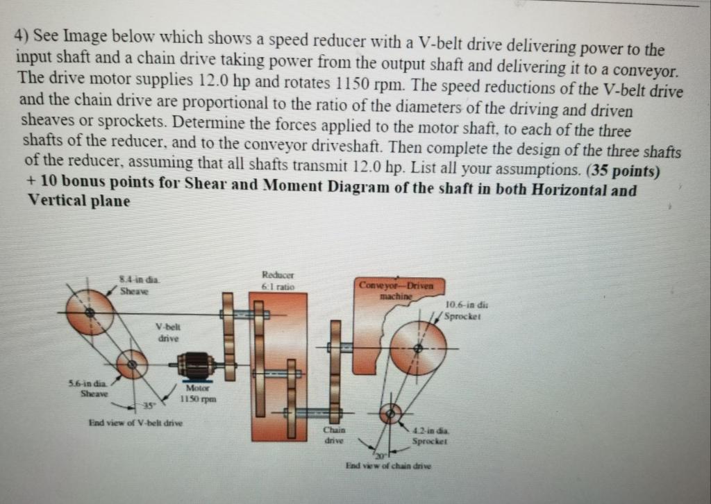 Solved 4) See Image below which shows a speed reducer with a | Chegg.com