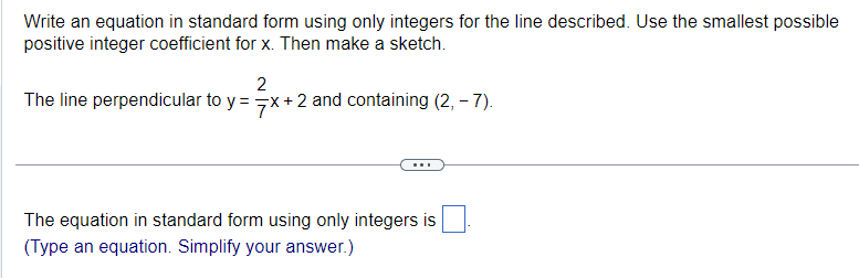 Solved Write an equation in standard form using only | Chegg.com