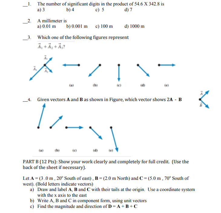 Solved 1 The Number Of Significant Digits In The Produc Chegg Com