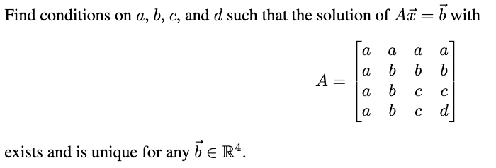 Solved Find Conditions On A, B, C, And D Such That The | Chegg.com