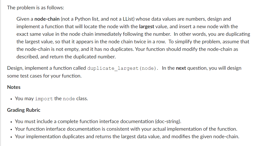 Solved URGENTTTT PYTHON 3 Node Class: class | Chegg.com