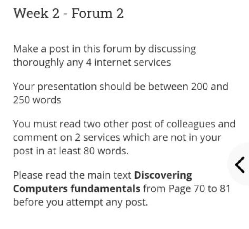 Solved Week 2 - Forum 2 Make a post in this forum by | Chegg.com