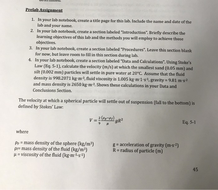 Prelab Assignment 1. In your lab notebook, create a | Chegg.com