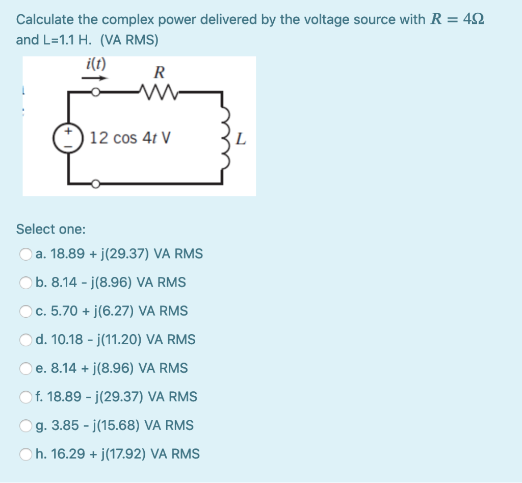 Solved Calculate The Complex Power Delivered By The Volta Chegg Com