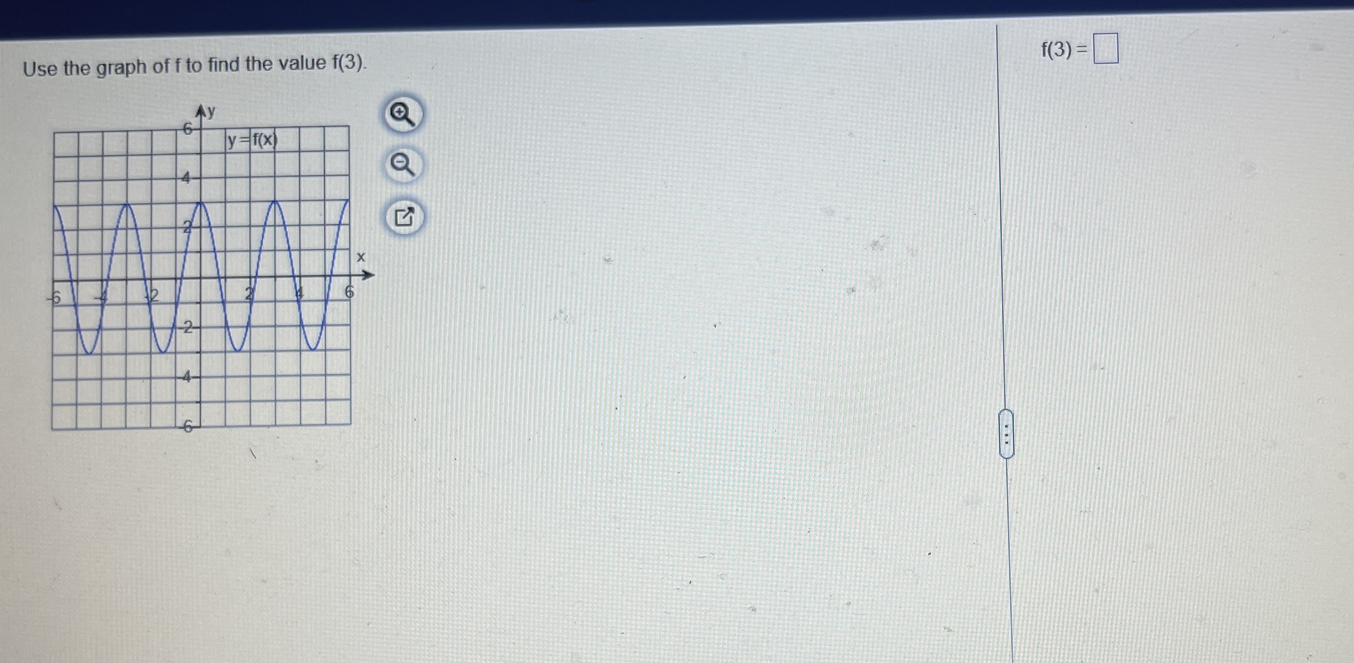 Solved Use the graph of f to find the value f(3). f(3)=For | Chegg.com