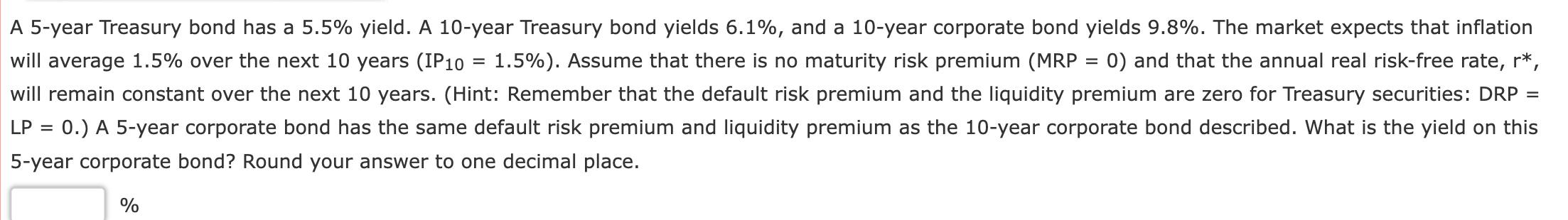 Solved A 5-year Treasury Bond Has A 5.5% Yield. A 10 -year | Chegg.com