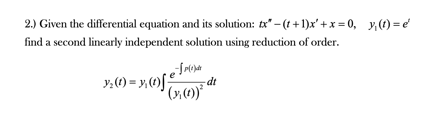 Solved 2 Given The Differential Equation And Its Solution 6069