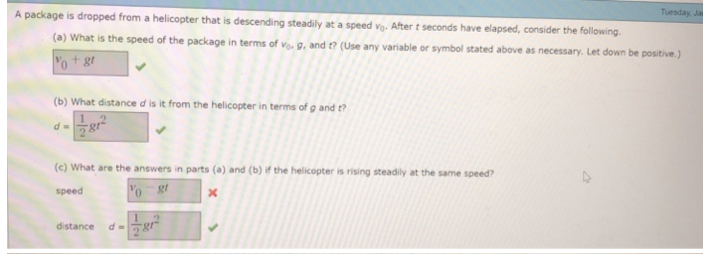 Solved A package is dropped from a helicopter that is | Chegg.com